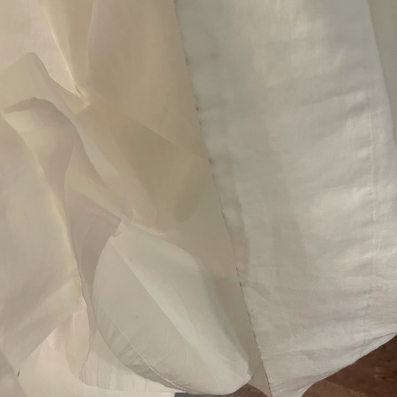 GAP Apron Midi Cotton-Linen White Dress - Picture 3 of 11